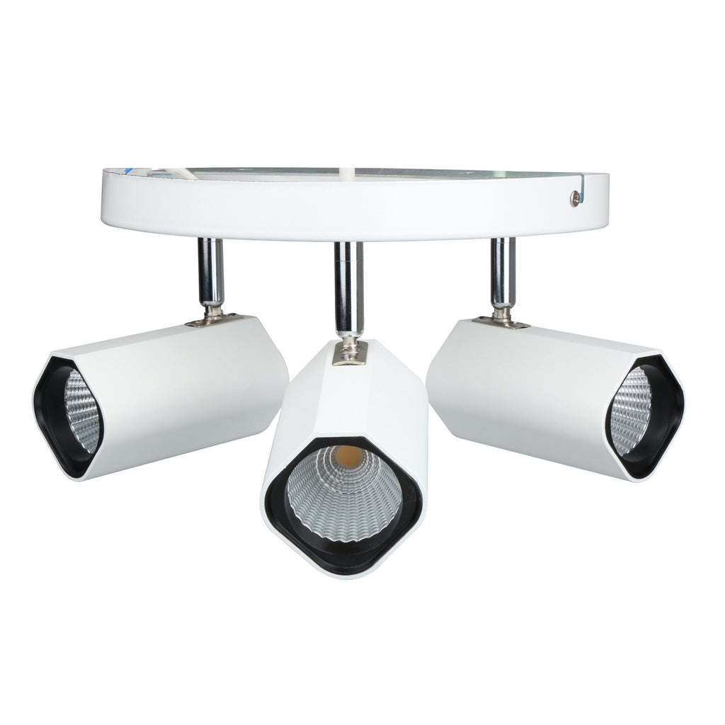 20 Series 30W LED Triple Wall Spotlight White