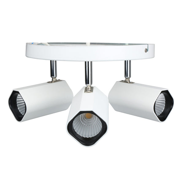 20 Series 30W LED Triple Wall Spotlight White